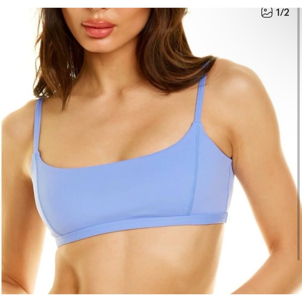 WeWoreWhat Cami Bra Top Womens Large Powder Blue Square Neck Adjustable Straps